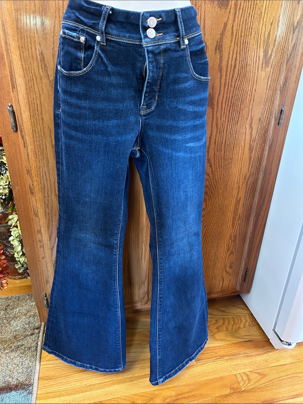 High-Rise Dark Blue Flare Jeans for Women
